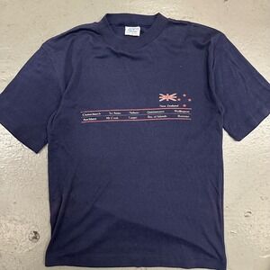 Vintage Super Shirts Mens T-Shirt XL Navy Blue New Zealand Preowned Souvenir